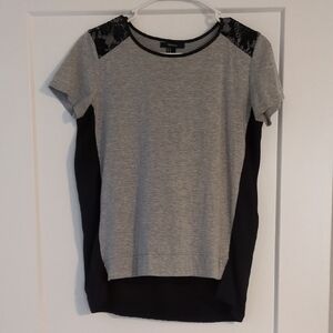 Gray and Black Women's Top